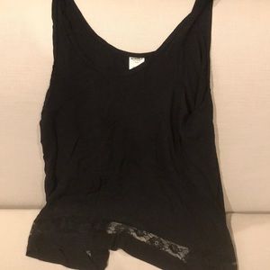 Free People Black Trapeze Lace Tank